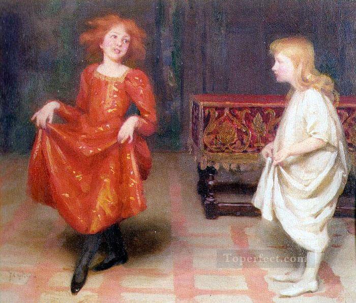 The Dancing Lesson Pre Raphaelite Thomas Cooper Gotch Oil Paintings